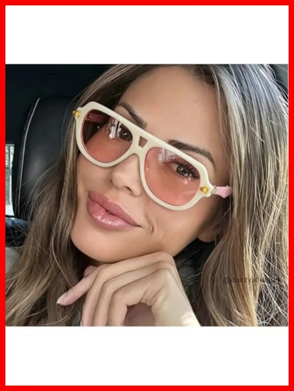 Retro Double Bridge Pilot Sunglasses with Gradient Clear Lens UV400